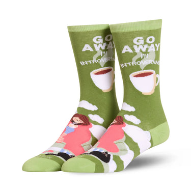 Odd Sox Go Away I'm Introverting Women's Crew Socks Size M