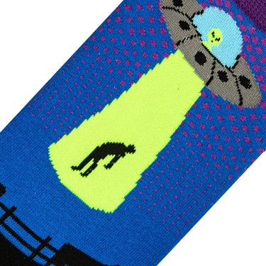Odd Sox Alien Abduction Men's Crew Socks Size L