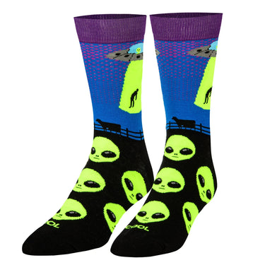Odd Sox Alien Abduction Men's Crew Socks Size L
