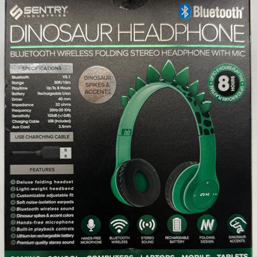 Sentry "Dinosaur Headphone" Bluetooth Wireless Folding Stereo W/Mic