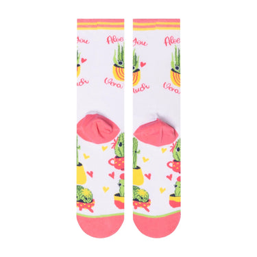 Odd Sox Aloe You Very Much Women's Crew Socks Size M