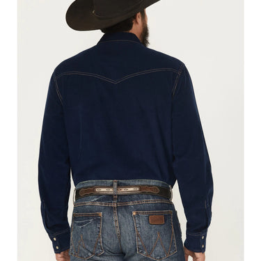 Wrangler Men's Retro® Premium Western Snap Solid Shirt (Navy) Size L
