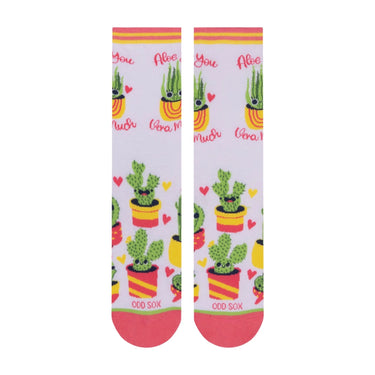 Odd Sox Aloe You Very Much Women's Crew Socks Size M