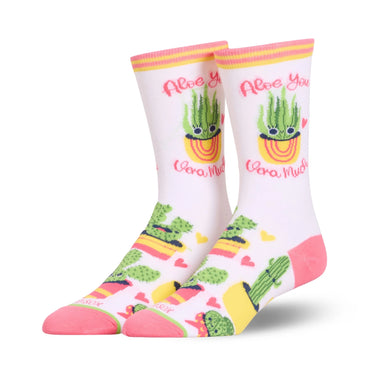 Odd Sox Aloe You Very Much Women's Crew Socks Size M