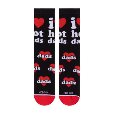 Odd Sox I Love Hot Dads Women's Crew Socks Size M