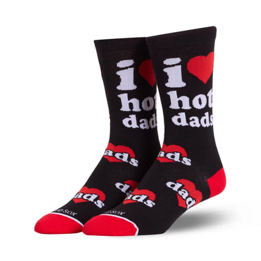Odd Sox I Love Hot Dads Women's Crew Socks Size M