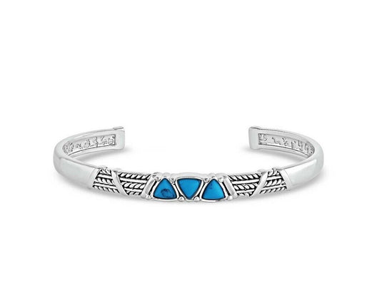 Montana Silversmiths Trilogy Trillion Turquoise Cuff Bracelet