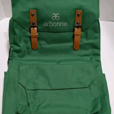 Arbonne Green Backpack Bag Pockets Drink Pocket Zipper Closure Very Durable