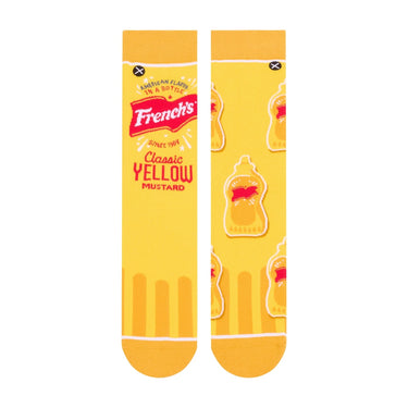 Odd Sox French's Mustard Split Men's Crew Socks Size L