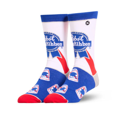 Odd Sox Pabst Blue Ribbon Men's Crew Socks Size L