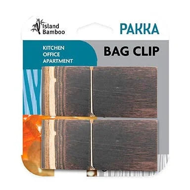 Island Bamboo - Pakka Bag Clip 4"  2 Pack Natural
