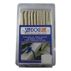 Sea-Dog Double Braid Dock Line - 3/8" x 20 ft. (Gold/White)