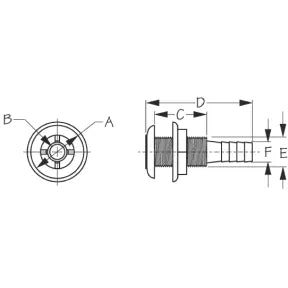 Sea-Dog 3/4" Hose Barb Thru-Hull