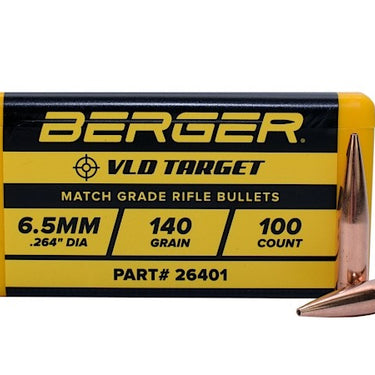 Berger Match Grade Target Bullets 6.5mm .264" 140 gr VLD Target 100ct