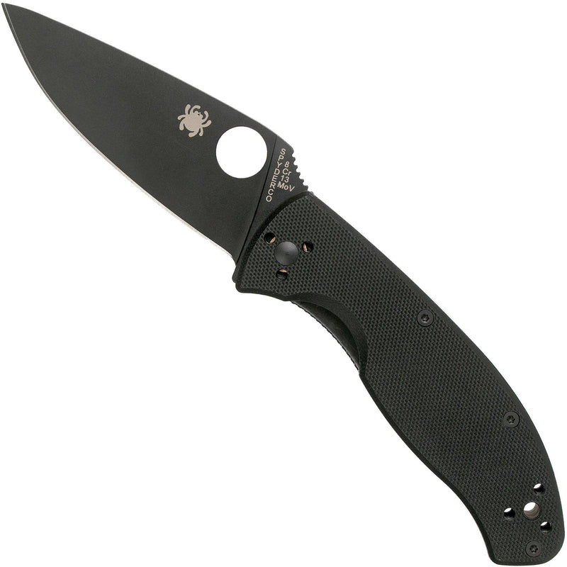 Load image into Gallery viewer, Spyderco Tenacious Folding Knife 3.38&quot; Black Plain Blade
