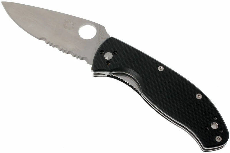 Load image into Gallery viewer, Spyderco Tenacious Folding Knife 3-3/8&quot; Combo Blade
