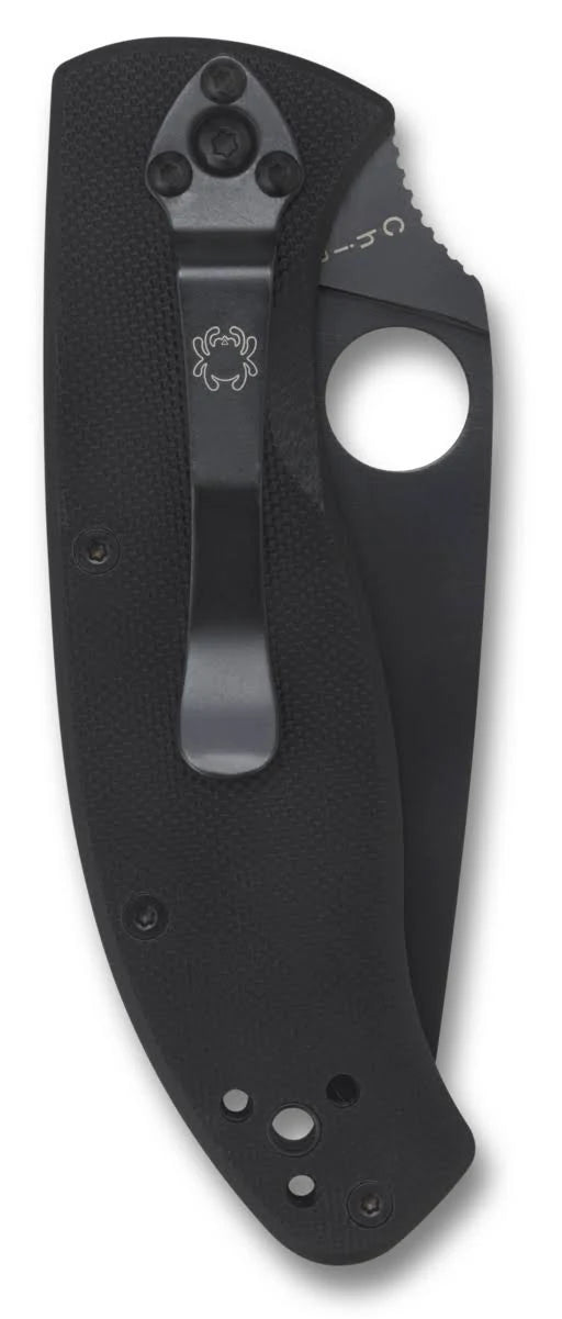 Spyderco Tenacious Folding Knife 3.38" Black Plain Blade