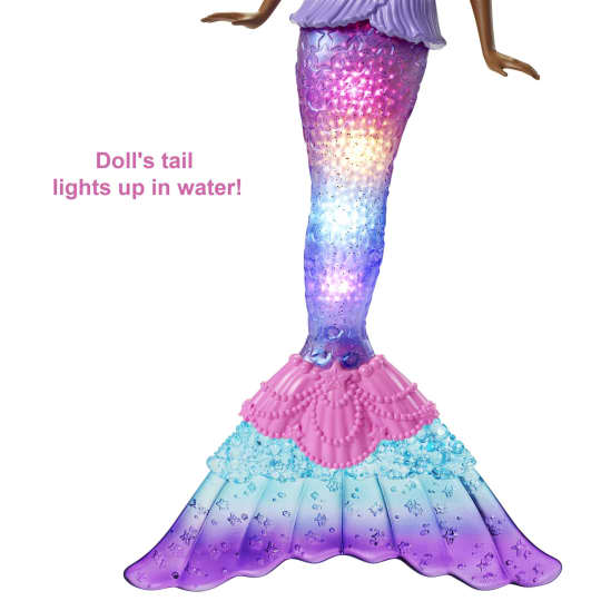 Load image into Gallery viewer, Mermaid Barbie Doll With Water-Activated Twinkle Light-Up Tail - Purple
