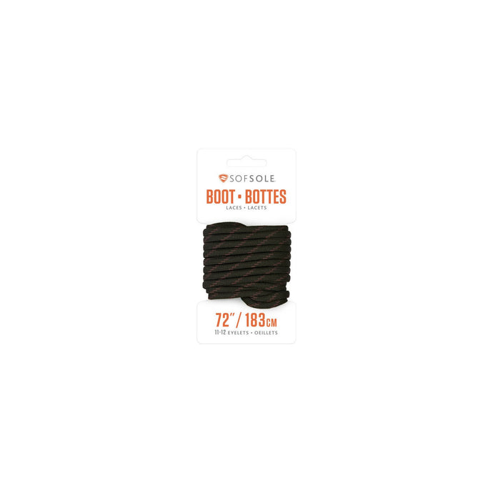 Sof Sole Waxed Boot Laces in Blac2k & Tan, 7-In