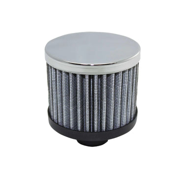 TSP 3 inch Chrome Steel Round Push-In Breather with Washable Filter