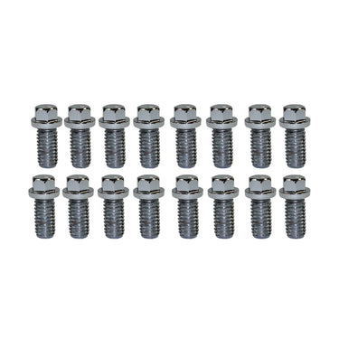 TSP Chevy Big Block & Ford V8 Chrome Steel 6-Point Head Exhaust Header Bolt Set