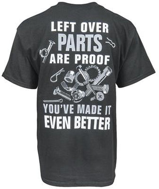 Left Over Parts Are Proof You've Made It Better T-Shirt (Black) Size XL