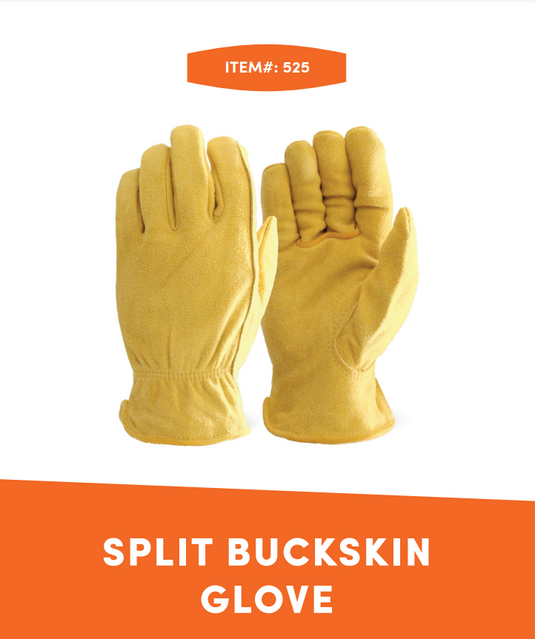 Unlined Split Buckskin Glove Large
