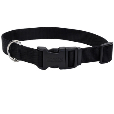 Coastal Adjustable Nylon Dog Collar with Plastic Buckle (Black) 3/4" x 14-20"