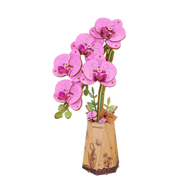 Rowood Wooden Flower Purple Moth Orchid