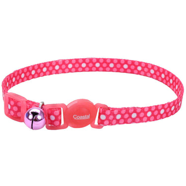 Coastal Safe Cat Adjustable Breakaway Collar (Pink Dots) 8-12"