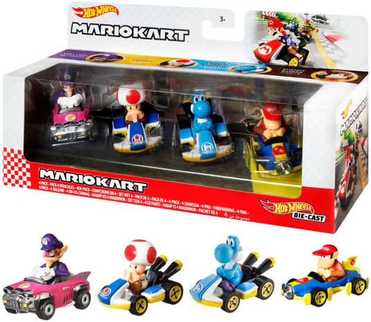 Hot Wheels Mario Kart 4 Pack Set