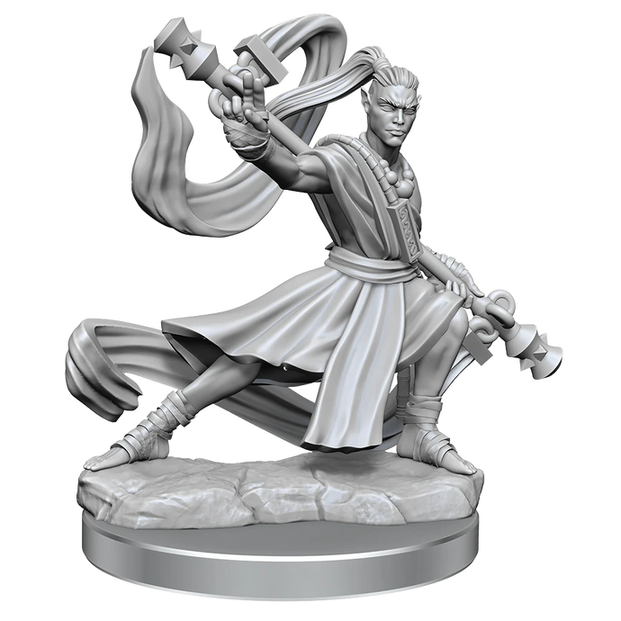 D&D FRAMEWORKS: ELF MONK MALE - UNPAINTED AND UNASSEMBLED