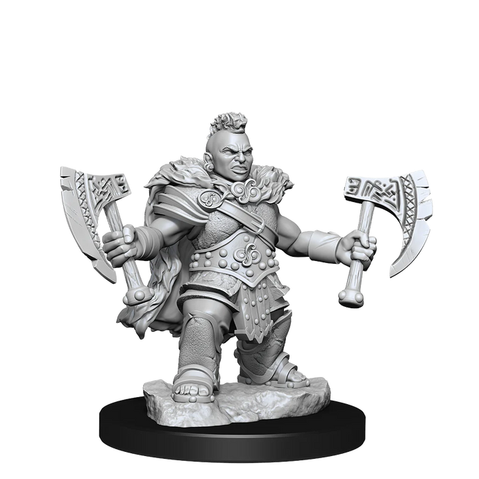 D&D FRAMEWORKS: DWARF BARBARIAN FEMALE - UNPAINTED AND UNASSEMBLED