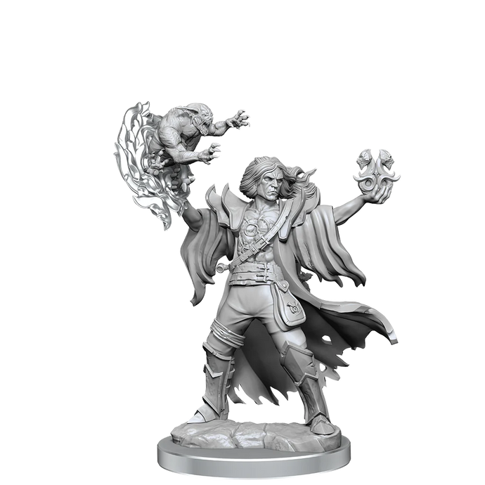 D&D FRAMEWORKS: HUMAN WARLOCK MALE - UNPAINTED AND UNASSEMBLED