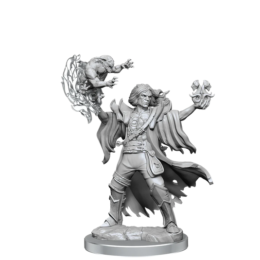 D&D FRAMEWORKS: HUMAN WARLOCK MALE - UNPAINTED AND UNASSEMBLED