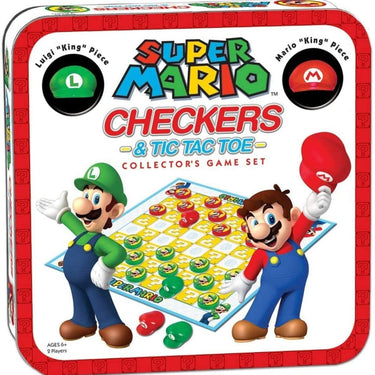Checkers Super Mario vs Luigi Tic-Tac-Toe Combo Set