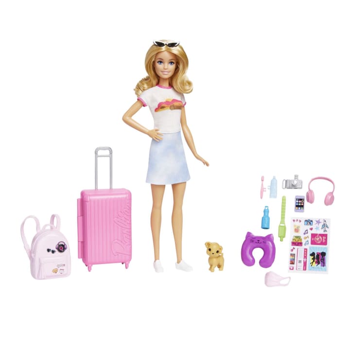 Load image into Gallery viewer, Barbie Doll And Accessories, &#39;Malibu&#39; Travel Set With Puppy
