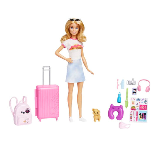 Barbie Doll And Accessories, 'Malibu' Travel Set With Puppy