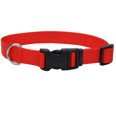 Coastal Adjustable Nylon Dog Collar with Plastic Buckle (Red) Size 3/8"x14-20"