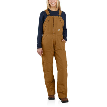 Carhartt Women's Insulated Bib Overalls - Loose Fit - Washed Duck - 4 Extreme Warmth (Carhartt Brown) Size L Regular