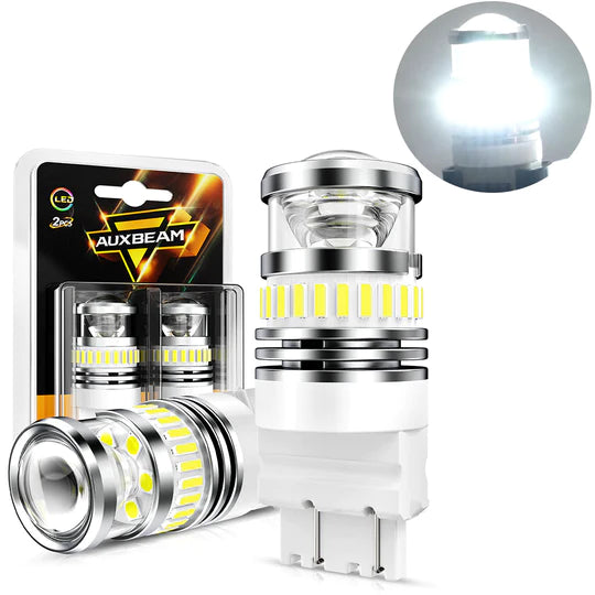 AUXBEAM T25 3157 3156 LED BACKUP REVERSE/TURN SIGNAL/BRAKE TAIL LIGHT BULBS 11W 4000LM 6500K WHITE B1 SERIES | 2 BULBS