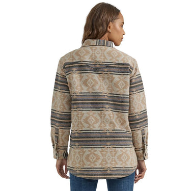 Skip to the beginning of the images gallery Wrangler Women's Retro® Jacquard Shacket (Tan/Blue) Size L