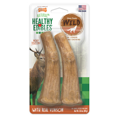 Nylabone Healthy Edibles WILD All-Natural Long Lasting Venison Antler Chew Treats