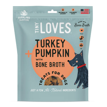 Farmland Traditions Tiny Loves Turkey & Pumpkin w/Bone Broth Dog Treats