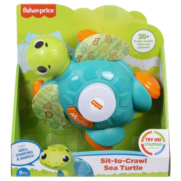 Load image into Gallery viewer, Linkimals Sit-To-Crawl Sea Turtle Musical Baby Toy
