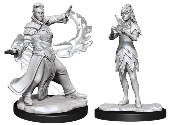 Magic the Gathering Unpainted Miniatures: Killian & Dina (Druid, Wizard)