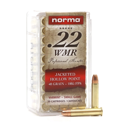 Norma 22 WMR Ammo 40 Grain Jacketed Hollow Point