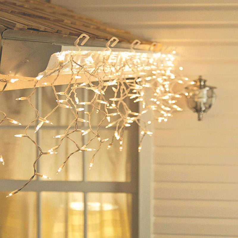 Load image into Gallery viewer, Celebrations Incandescent Mini Clear 300 ct Icicle Christmas Lights 17 ft.
