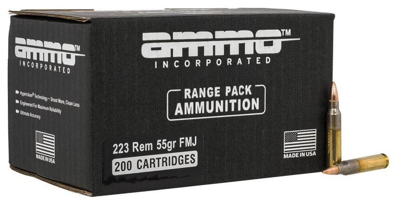 Load image into Gallery viewer, Ammo, Inc. Signature .223 Remington 55 Grain Full Metal Jacket Brass Cased Centerfire Rifle Ammo, 200 Round, Box
