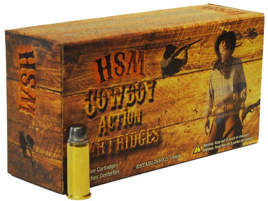 HSM Cowboy Action Ammunition 45 Colt (Long Colt) 200 Grain Hard Cast Lead Round Nose Flat Point Box of 50